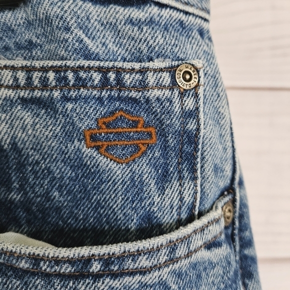 Harley Davidson Motorcycles Original Straight Leg Jeans in Indigo Denim Sz 38 - Picture 4 of 11